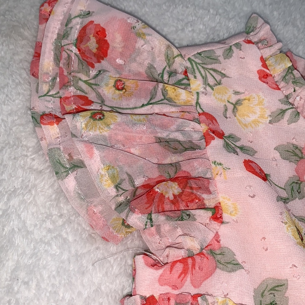 NWT Christian Siriano 4T Floral Pink Ruffle Dress - Picture 3 of 12
